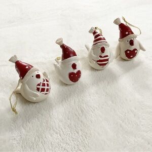 Coldwater Creek Heart Bird Christmas Ornaments Set of 4 – Original Box
